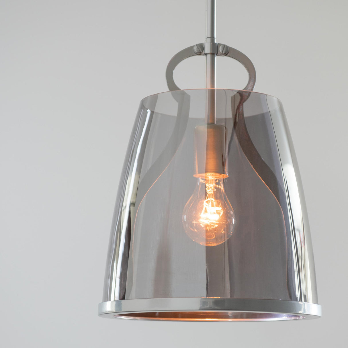 Hubbardton Forge 2022 Sterling Plated Smoke Glass (PS) Multi Caliper Pendant