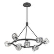 Hubbardton Forge 2023 Black Crystal Multi Gatsby 9-Light Ring Pendant