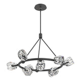 Hubbardton Forge 2023 Black Crystal Multi Gatsby 9-Light Ring Pendant