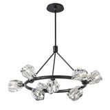 Hubbardton Forge 2023 Black Crystal Multi Gatsby 9-Light Ring Pendant