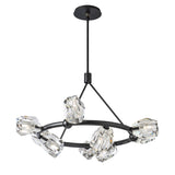 Hubbardton Forge 2023 Black Crystal Multi Gatsby 9-Light Ring Pendant