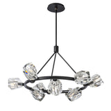 Hubbardton Forge 2023 Black Crystal Multi Gatsby 9-Light Ring Pendant