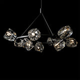 Hubbardton Forge 2023 Black Crystal Multi Gatsby 9-Light Ring Pendant
