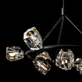 Hubbardton Forge 2023 Black Crystal Multi Gatsby 9-Light Ring Pendant