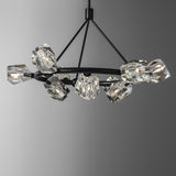 Hubbardton Forge 2023 Black Crystal Multi Gatsby 9-Light Ring Pendant