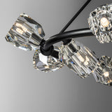 Hubbardton Forge 2023 Black Crystal Multi Gatsby 9-Light Ring Pendant