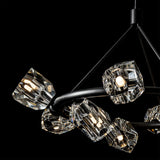 Hubbardton Forge 2023 Black Crystal Multi Gatsby 9-Light Ring Pendant
