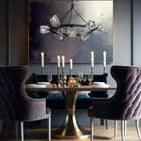 Hubbardton Forge 2023 Black Crystal Multi Gatsby 9-Light Ring Pendant