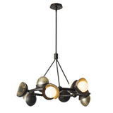 Hubbardton Forge 2023 Oil Rubbed Bronze Modern Brass Opal Glass (GG) Multi Brooklyn 9-Light Double Shade Ring Pendant