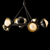 Hubbardton Forge 2023 Oil Rubbed Bronze Modern Brass Opal Glass (GG) Multi Brooklyn 9-Light Double Shade Ring Pendant