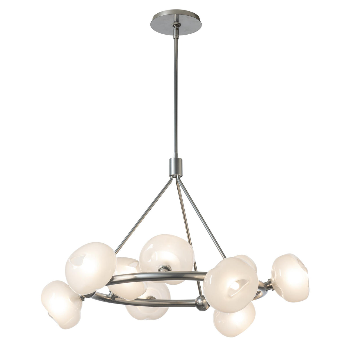 Hubbardton Forge 2023 Sterling Frosted Glass (FD) Multi Ume 9-Light Ring Pendant