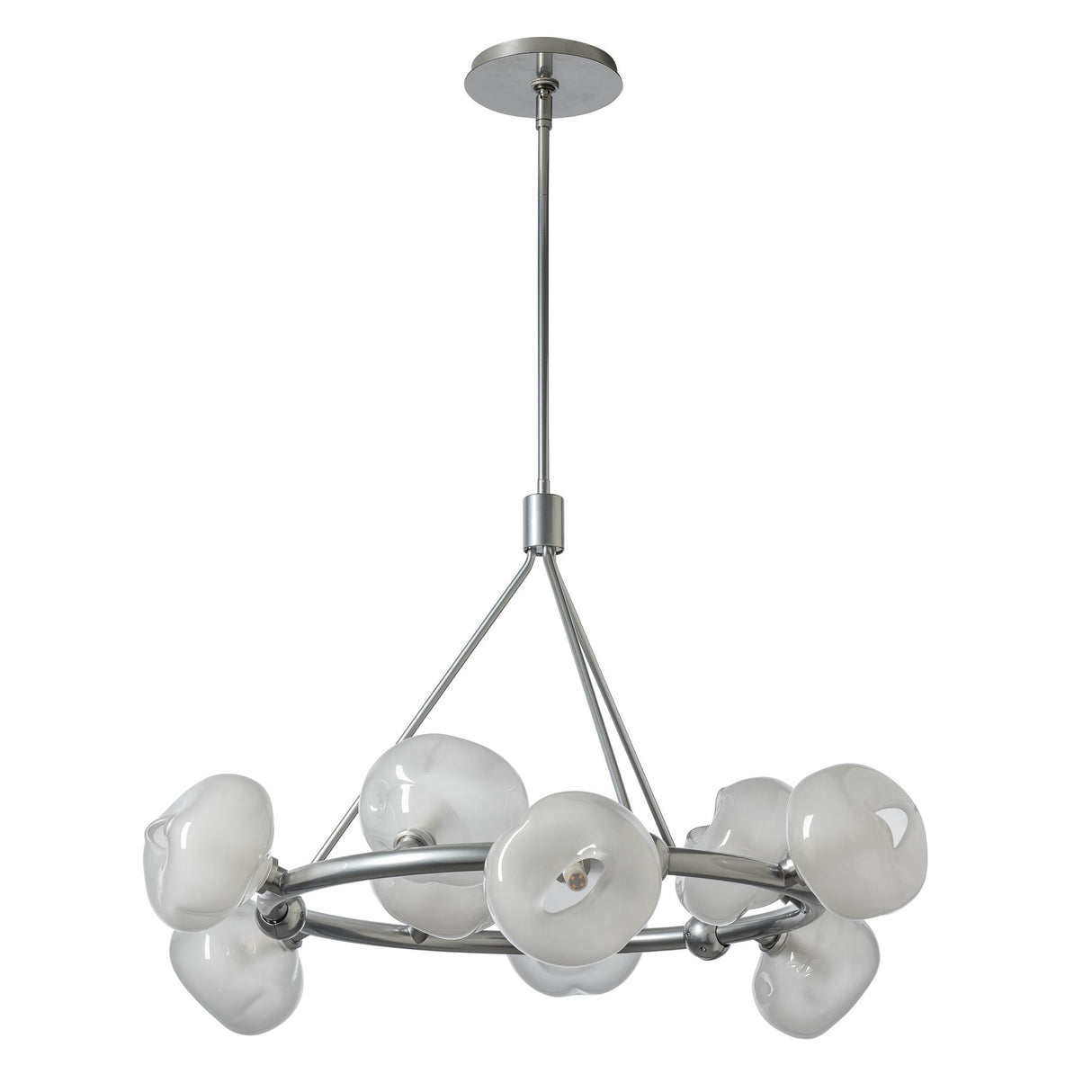 Hubbardton Forge 2023 Sterling Frosted Glass (FD) Multi Ume 9-Light Ring Pendant