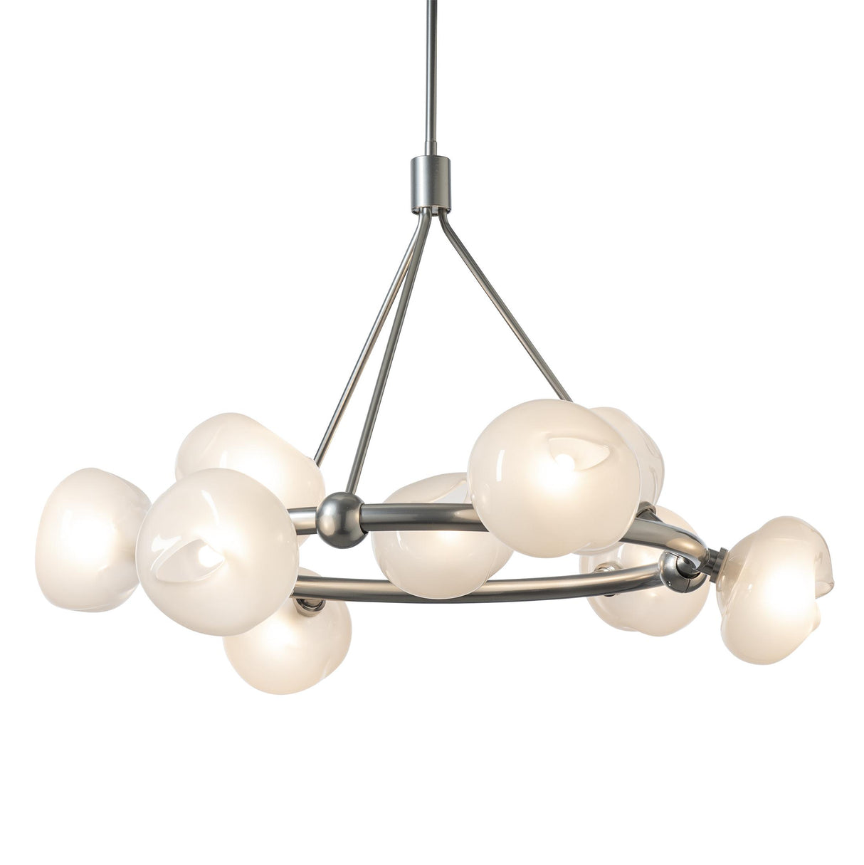 Hubbardton Forge 2023 Sterling Frosted Glass (FD) Multi Ume 9-Light Ring Pendant