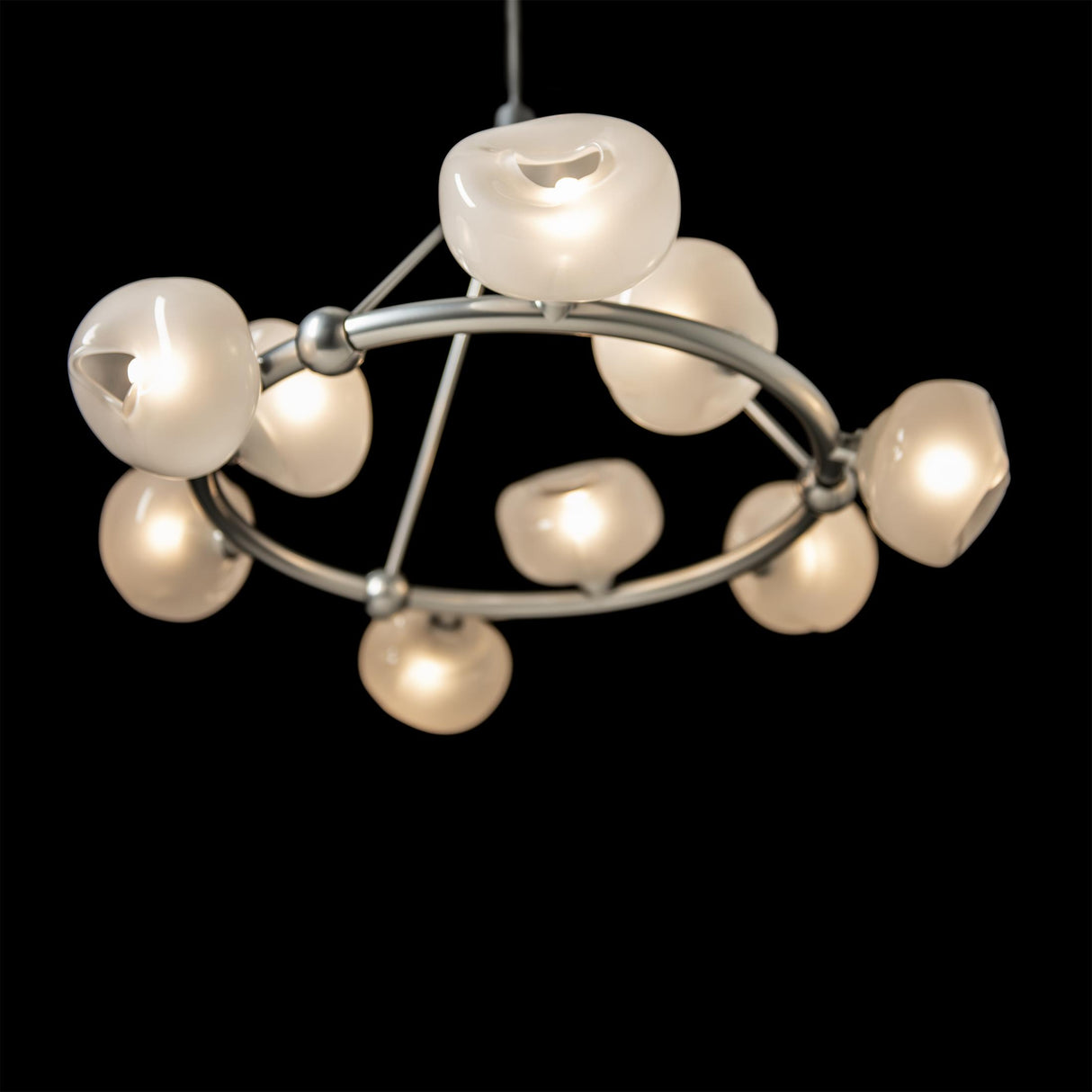 Hubbardton Forge 2023 Sterling Frosted Glass (FD) Multi Ume 9-Light Ring Pendant