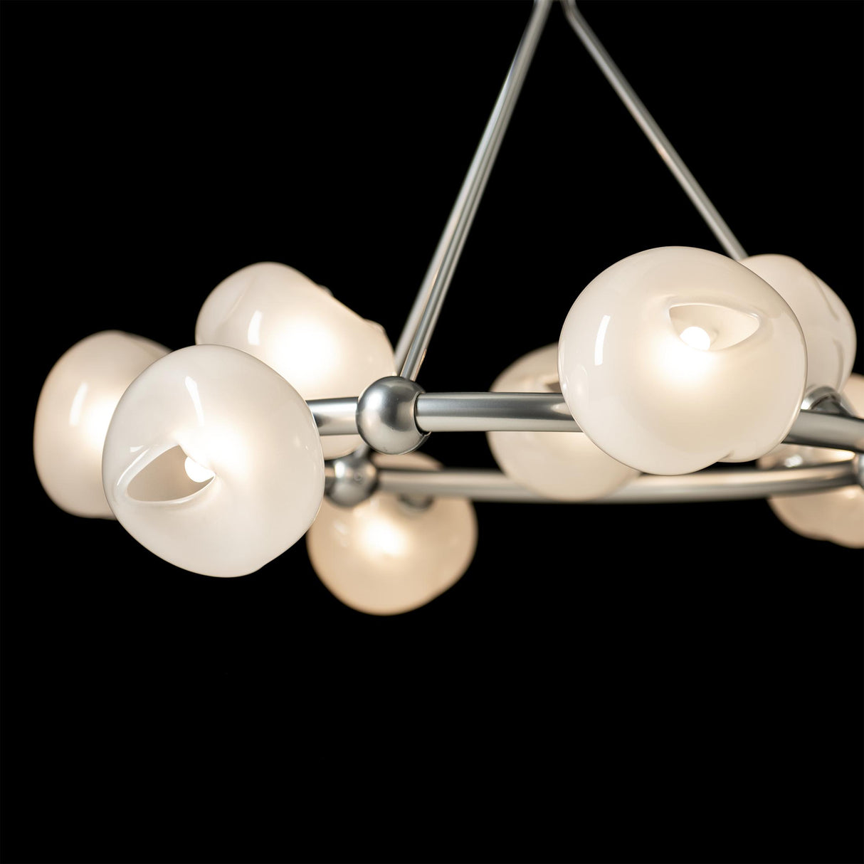Hubbardton Forge 2023 Sterling Frosted Glass (FD) Multi Ume 9-Light Ring Pendant