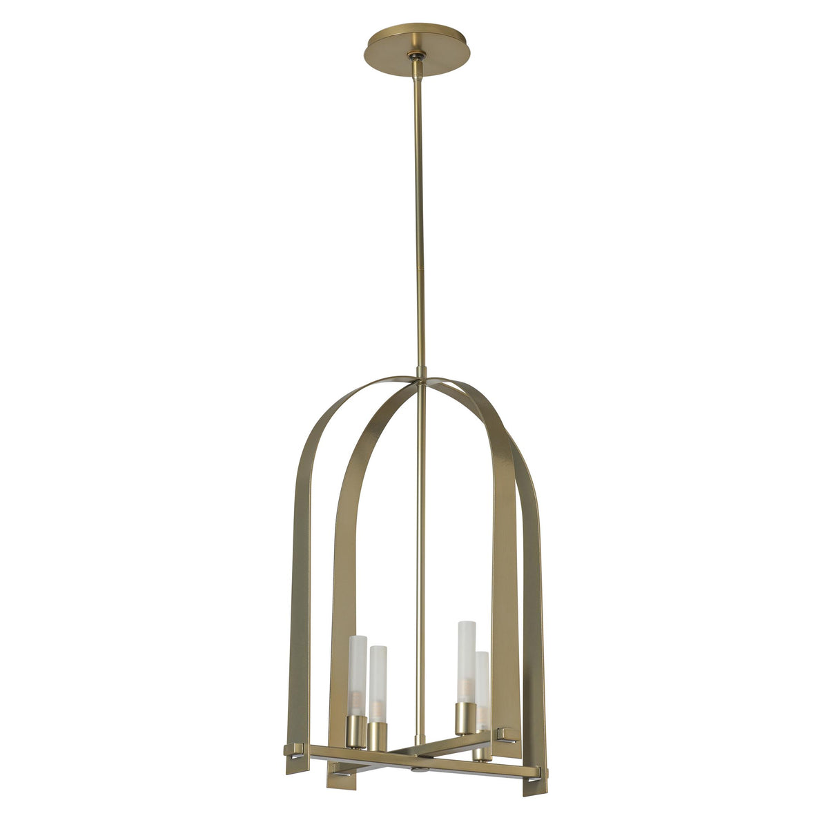 Hubbardton Forge 2023 Modern Brass Frosted Glass (FD) Multi Triomphe 4-Light Pendant