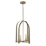 Hubbardton Forge 2023 Modern Brass Frosted Glass (FD) Multi Triomphe 4-Light Pendant