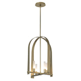 Hubbardton Forge 2023 Modern Brass Frosted Glass (FD) Multi Triomphe 4-Light Pendant