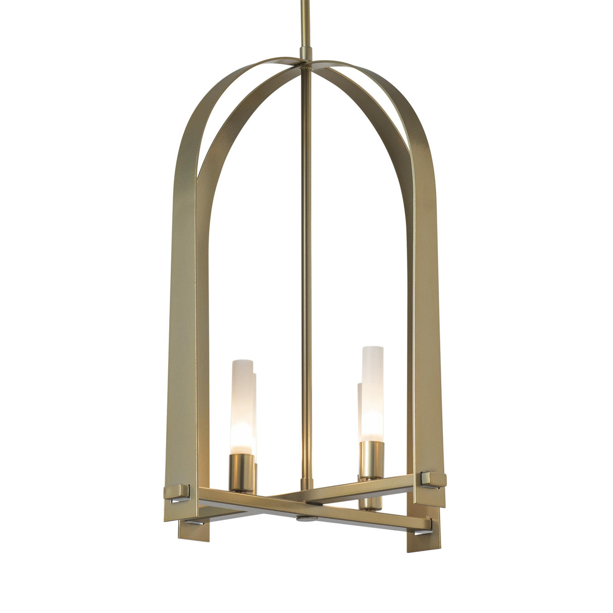 Hubbardton Forge 2023 Modern Brass Frosted Glass (FD) Multi Triomphe 4-Light Pendant