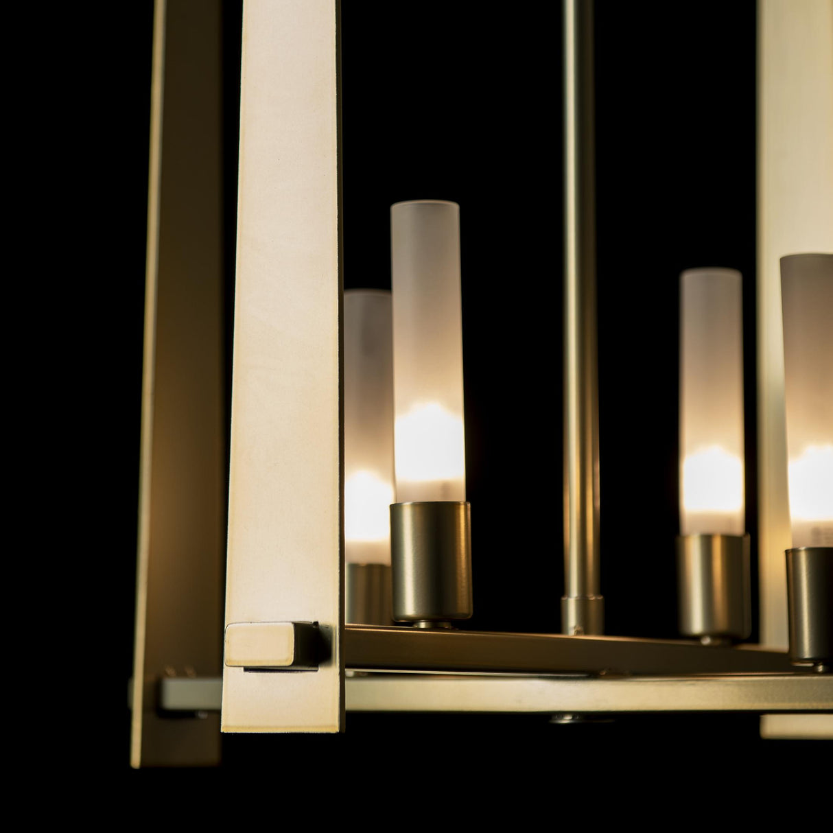 Hubbardton Forge 2023 Modern Brass Frosted Glass (FD) Multi Triomphe 4-Light Pendant