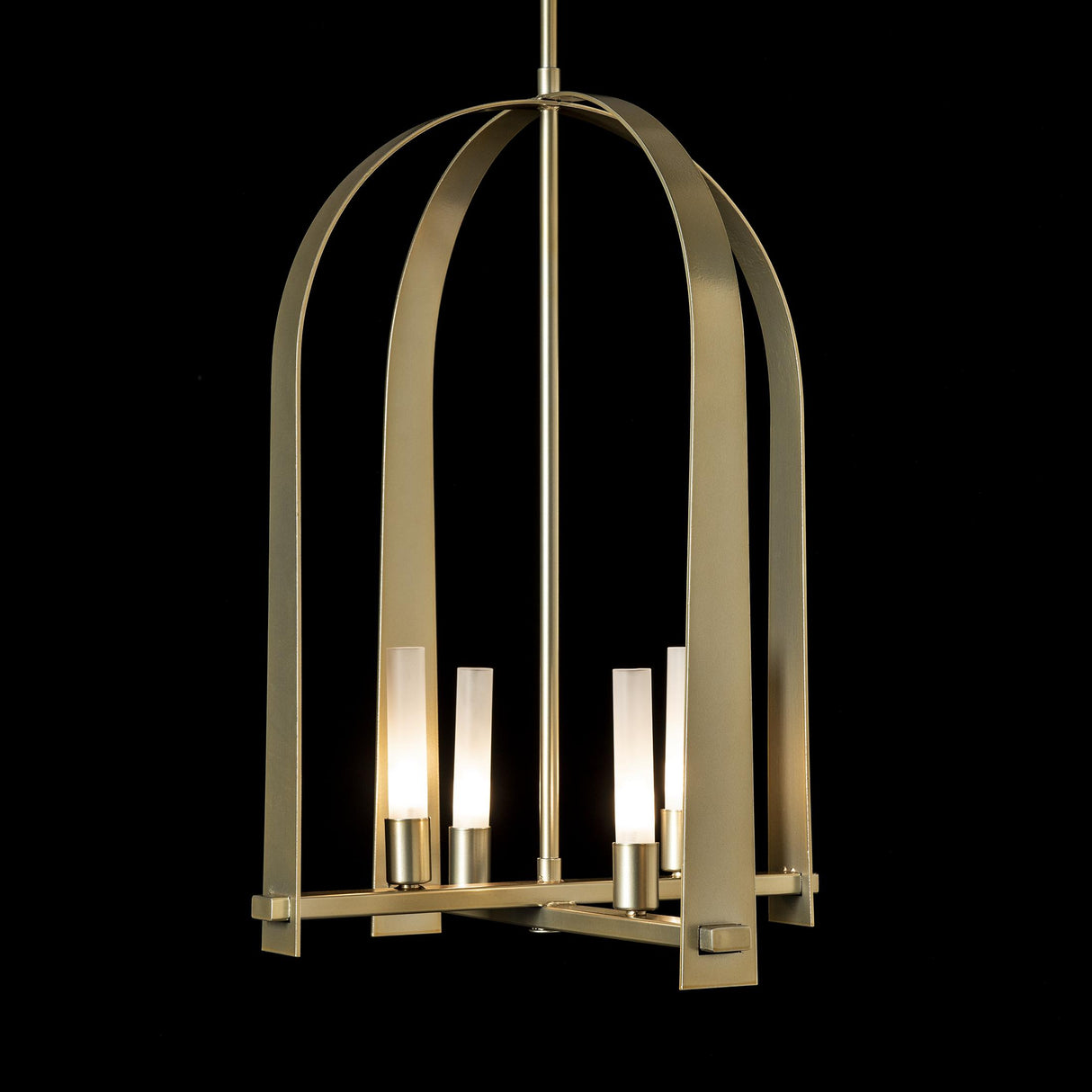 Hubbardton Forge 2023 Modern Brass Frosted Glass (FD) Multi Triomphe 4-Light Pendant