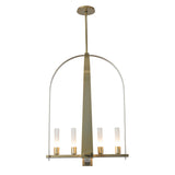 Hubbardton Forge 2023 Modern Brass Frosted Glass (FD) Multi Triomphe 8-Light Pendant