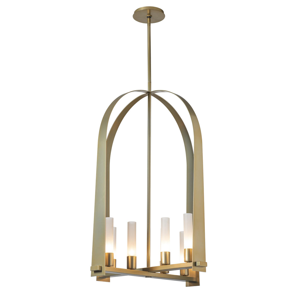 Hubbardton Forge 2023 Modern Brass Frosted Glass (FD) Multi Triomphe 8-Light Pendant