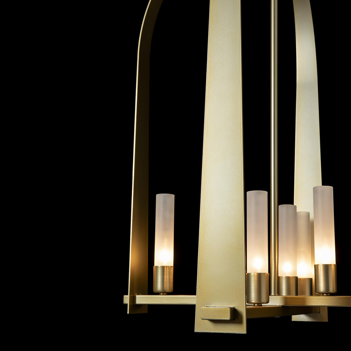 Hubbardton Forge 2023 Modern Brass Frosted Glass (FD) Multi Triomphe 8-Light Pendant