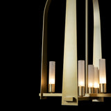 Hubbardton Forge 2023 Modern Brass Frosted Glass (FD) Multi Triomphe 8-Light Pendant