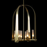 Hubbardton Forge 2023 Modern Brass Frosted Glass (FD) Multi Triomphe 8-Light Pendant