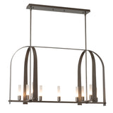 Hubbardton Forge 2023 Dark Smoke Frosted Glass (FD) Multi Triomphe 9-Light Linear Pendant