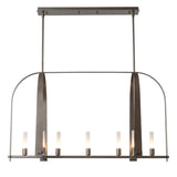 Hubbardton Forge 2023 Dark Smoke Frosted Glass (FD) Multi Triomphe 9-Light Linear Pendant
