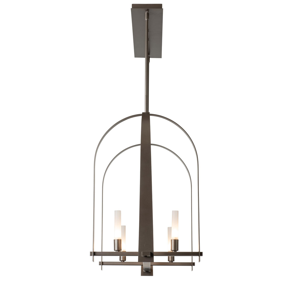 Hubbardton Forge 2023 Dark Smoke Frosted Glass (FD) Multi Triomphe 9-Light Linear Pendant