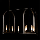 Hubbardton Forge 2023 Dark Smoke Frosted Glass (FD) Multi Triomphe 9-Light Linear Pendant