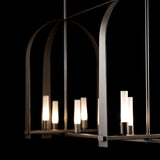 Hubbardton Forge 2023 Dark Smoke Frosted Glass (FD) Multi Triomphe 9-Light Linear Pendant