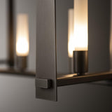 Hubbardton Forge 2023 Dark Smoke Frosted Glass (FD) Multi Triomphe 9-Light Linear Pendant
