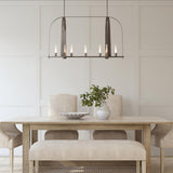 Hubbardton Forge 2023 Dark Smoke Frosted Glass (FD) Multi Triomphe 9-Light Linear Pendant