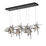 Hubbardton Forge 2022 Dark Smoke Seeded Clear Glass (II) Standard Tura 7-Light Seeded Glass Pendant