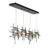 Hubbardton Forge 2022 Dark Smoke Seeded Clear Glass (II) Standard Tura 7-Light Seeded Glass Pendant