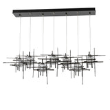 Hubbardton Forge 2022 Dark Smoke Seeded Clear Glass (II) Standard Tura 7-Light Seeded Glass Pendant