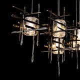 Hubbardton Forge 2022 Dark Smoke Seeded Clear Glass (II) Standard Tura 7-Light Seeded Glass Pendant