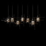 Hubbardton Forge 2022 Dark Smoke Seeded Clear Glass (II) Standard Tura 7-Light Seeded Glass Pendant