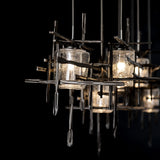 Hubbardton Forge 2022 Dark Smoke Seeded Clear Glass (II) Standard Tura 7-Light Seeded Glass Pendant