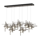 Hubbardton Forge 2022 Bronze Cast Glass (YC) Standard Tura 7-Light Frosted Glass Pendant