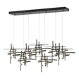Hubbardton Forge 2022 Dark Smoke Cast Glass (YC) Standard Tura 7-Light Frosted Glass Pendant