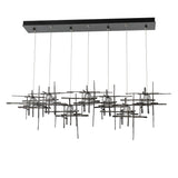 Hubbardton Forge 2022 Dark Smoke Cast Glass (YC) Standard Tura 7-Light Frosted Glass Pendant