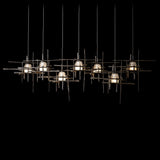 Hubbardton Forge 2022 Dark Smoke Cast Glass (YC) Standard Tura 7-Light Frosted Glass Pendant