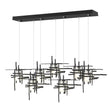Hubbardton Forge 2022 Black Cast Glass (YC) Standard Tura 7-Light Frosted Glass Pendant