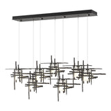 Hubbardton Forge 2022 Oil Rubbed Bronze Cast Glass (YC) Standard Tura 7-Light Frosted Glass Pendant