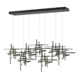 Hubbardton Forge 2022 Natural Iron Cast Glass (YC) Standard Tura 7-Light Frosted Glass Pendant